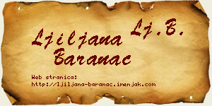 Ljiljana Baranac vizit kartica